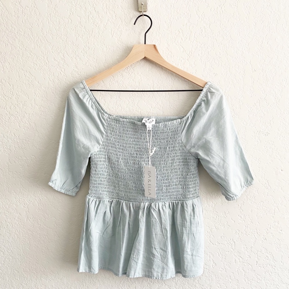 NWT Isa & Ella off the Shoulder Babydoll Blouse L